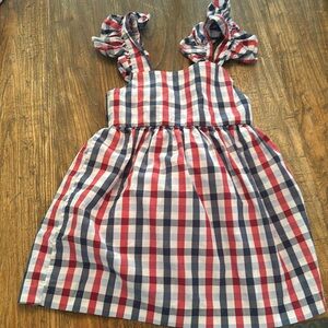 bella bliss Red and Blue Plaid Kids Dress